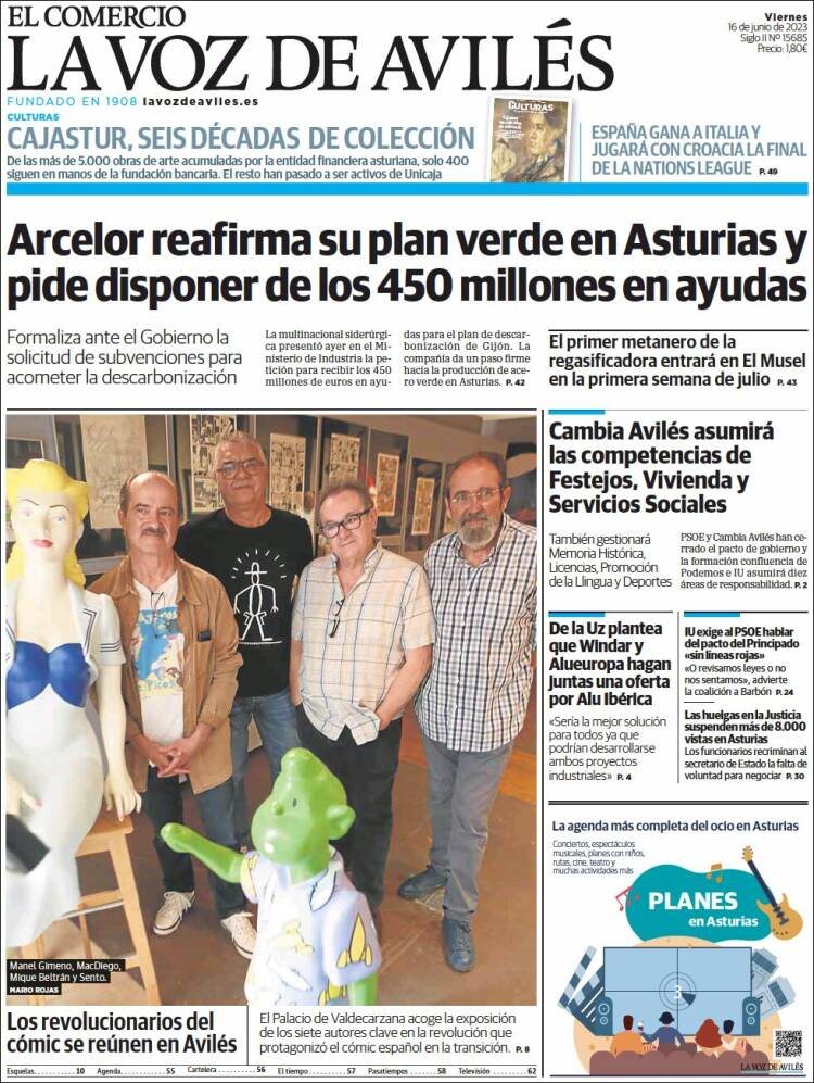 Portada de El Comercio - Avilés (España)