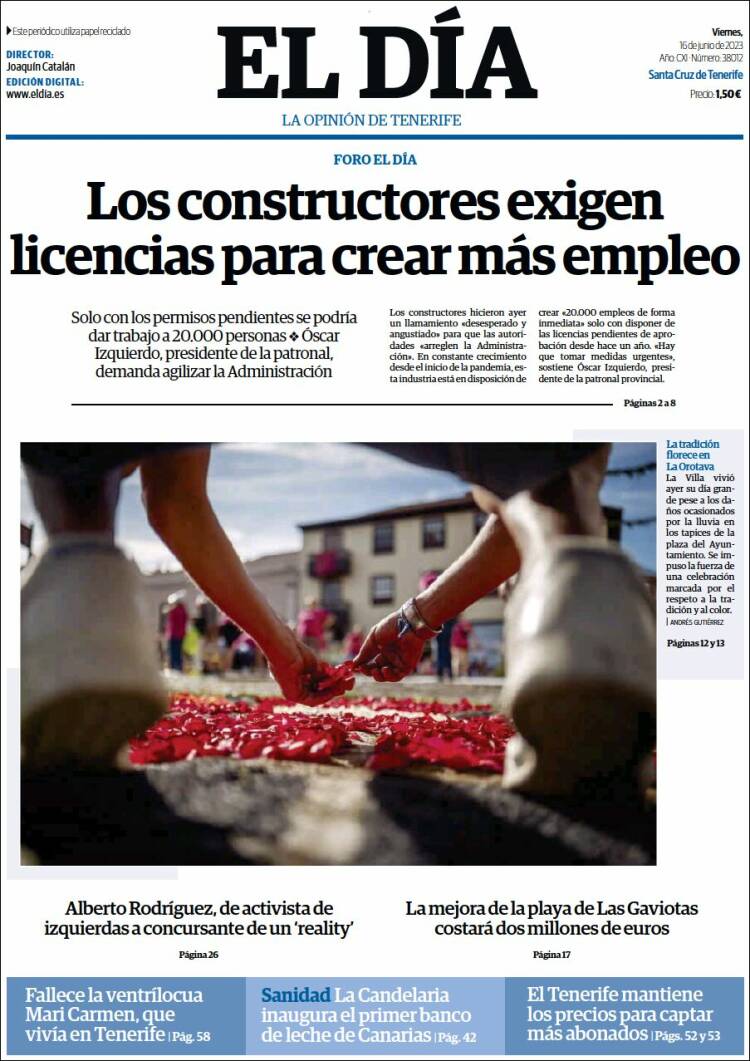 Portada de El Día (España)