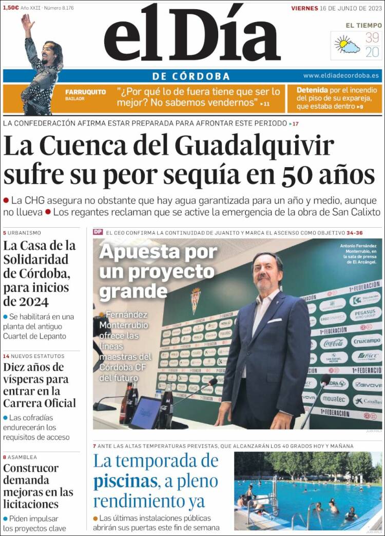 Portada de El Día de Córdoba (España)