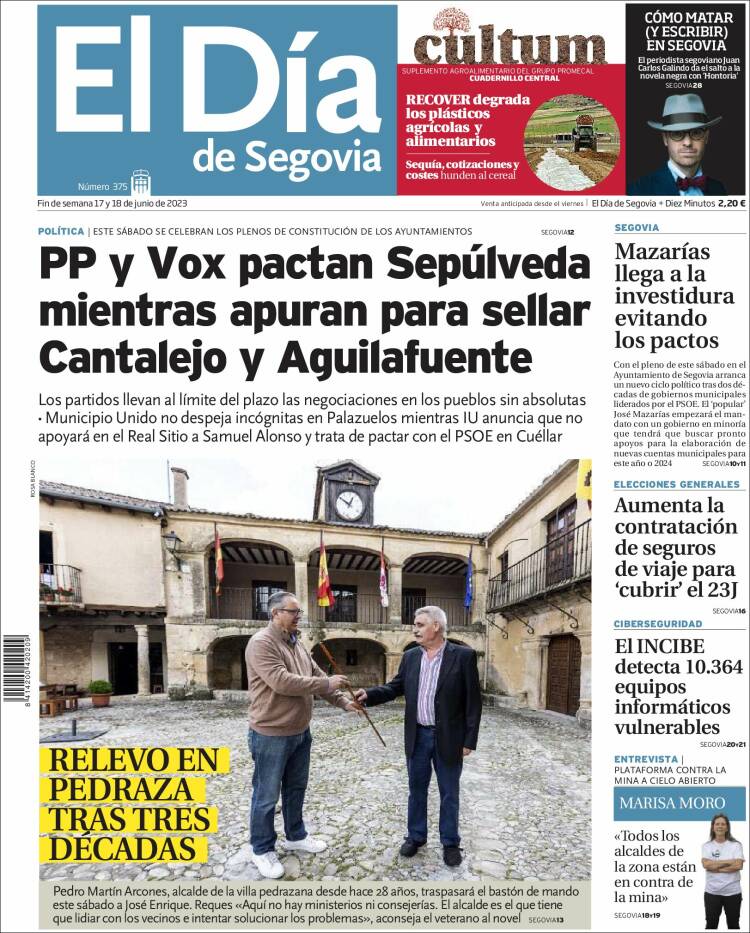 Portada de El Día de Segovia (España)