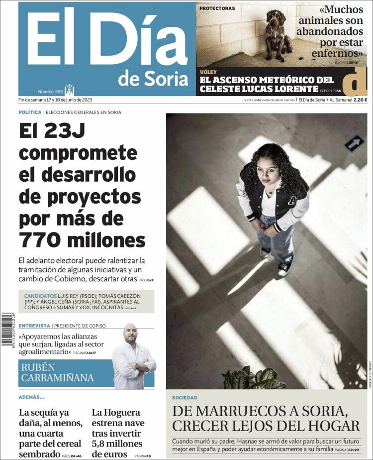 Portada de El Día de Soria (España)