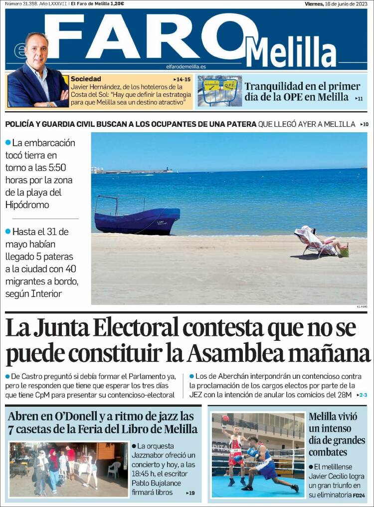 Portada de El Faro de Melilla (España)