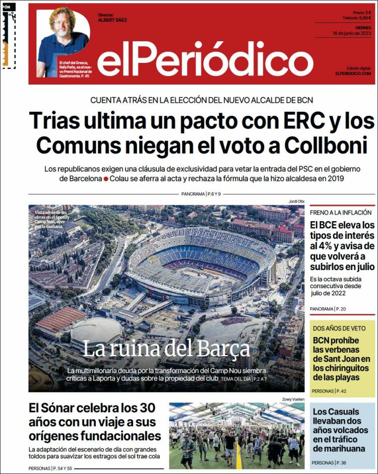 Portada de El Periódico (España)
