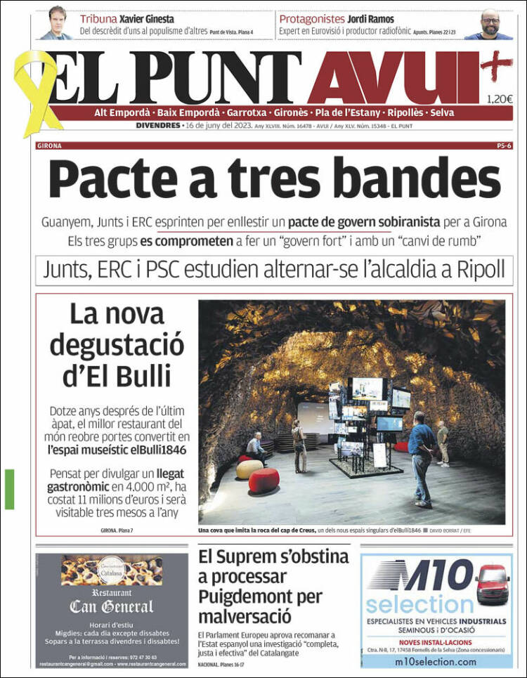Portada de El Punt Avui - Girona (España)