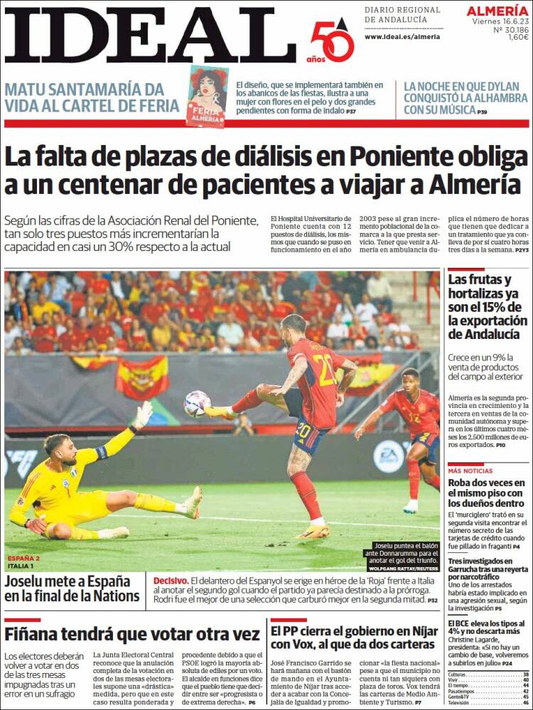 Portada de Ideal Almeria (España)