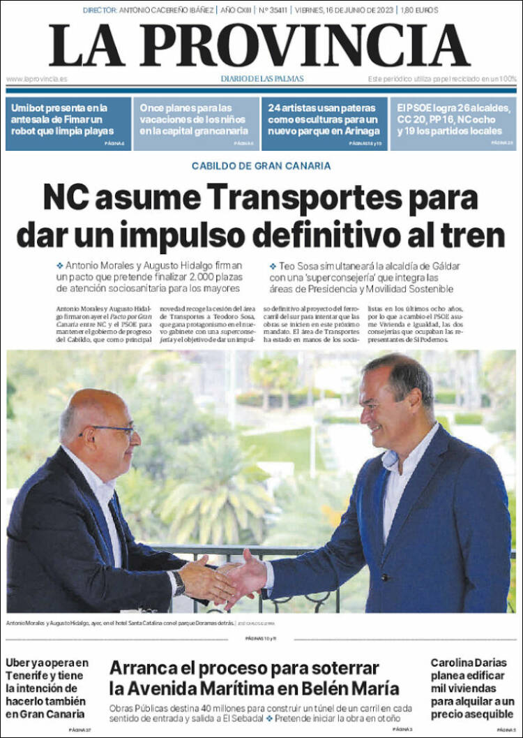 Portada de La Provincia (España)
