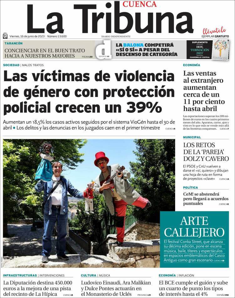 Portada de La Tribuna de Cuenca (España)