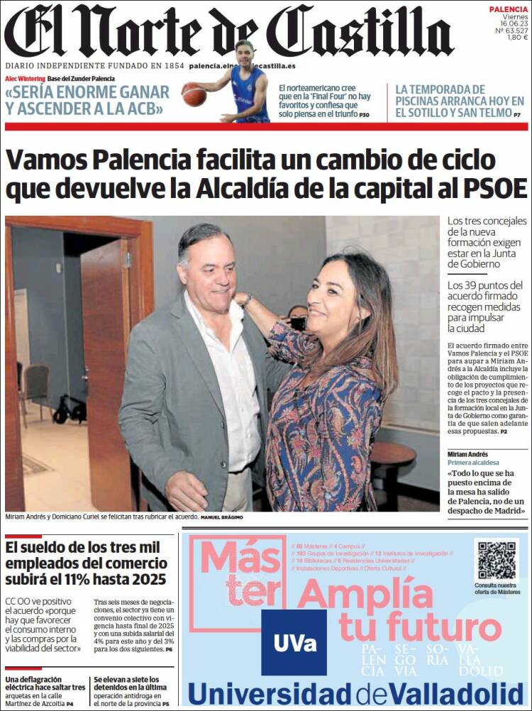 Portada de Norte de Castilla - Palencia (España)