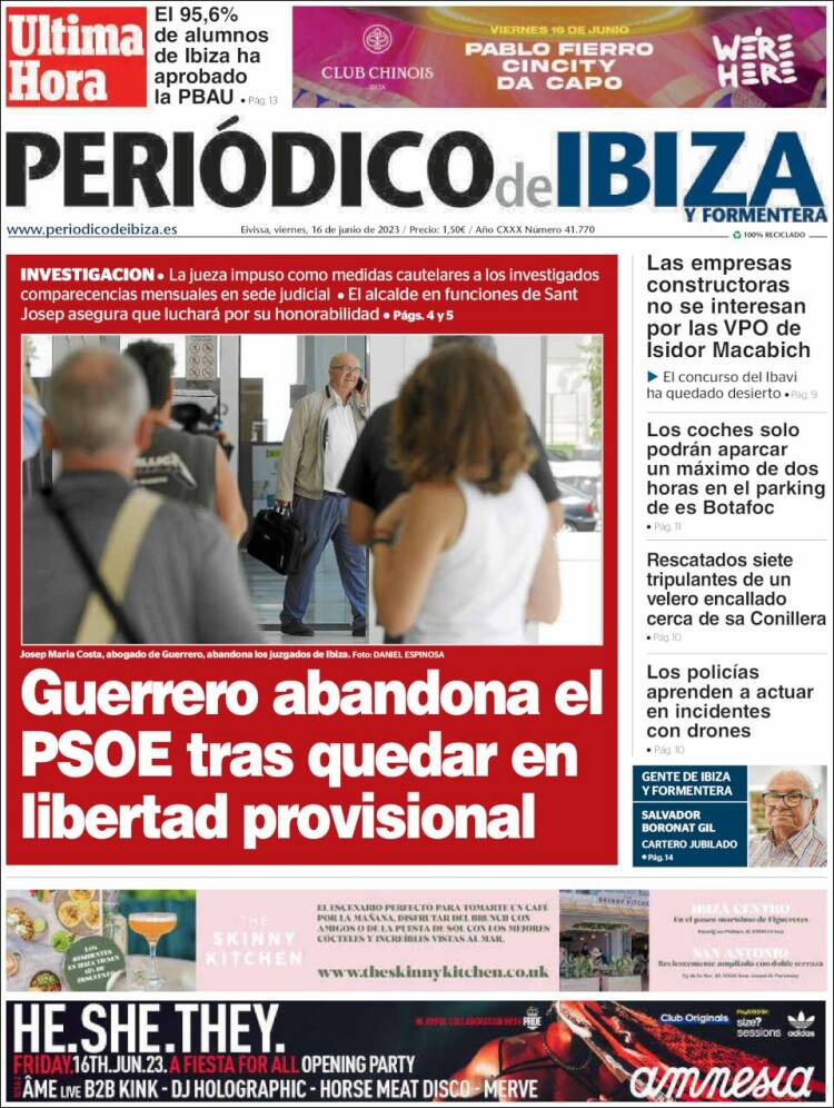 Portada de Periódico de Ibiza (España)