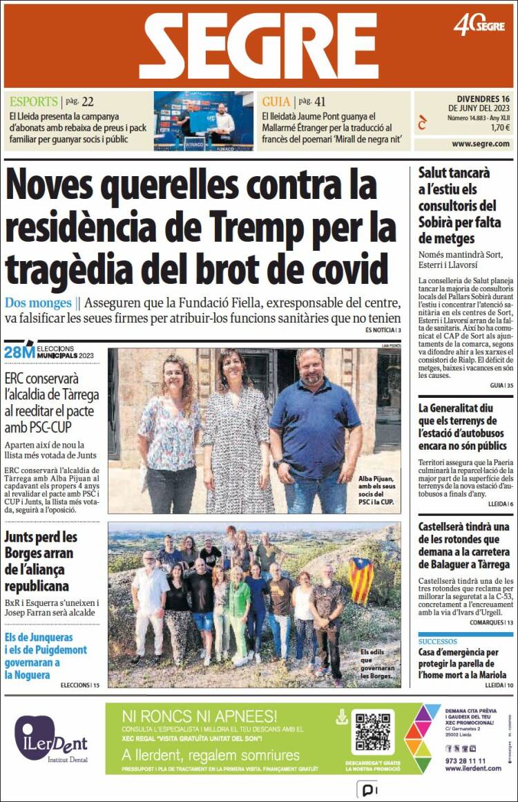 Portada de Segre (España)