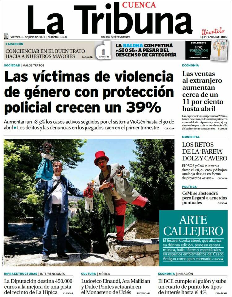 Portada de La Tribuna de Cuenca (España)