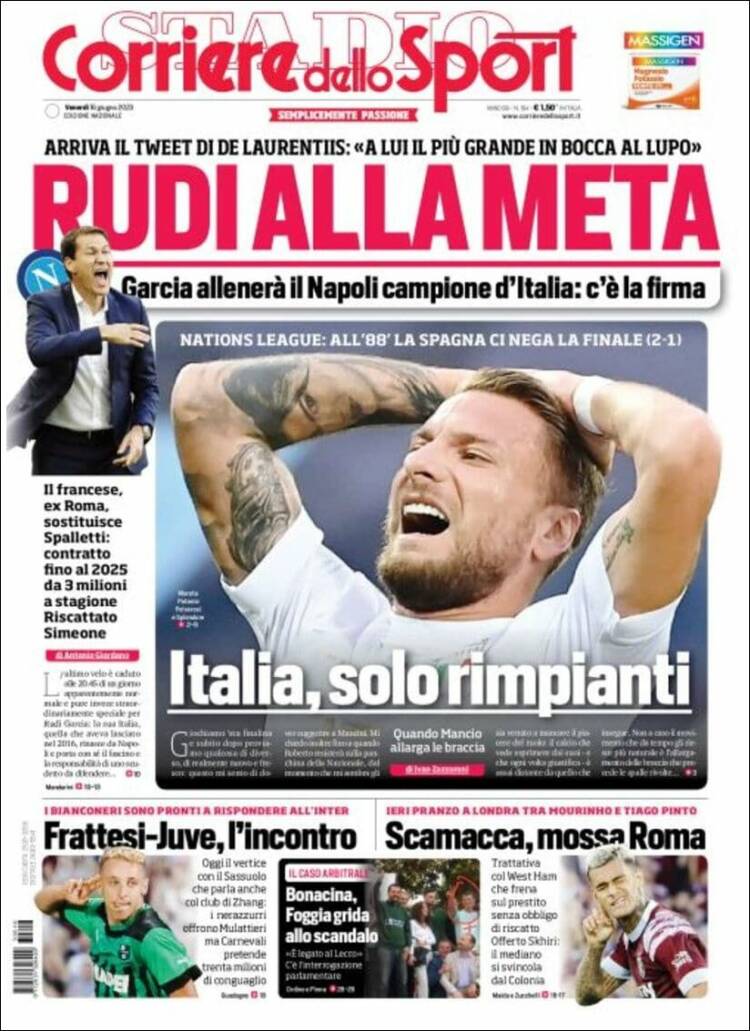 Portada de Corriere dello Sport (Italie)