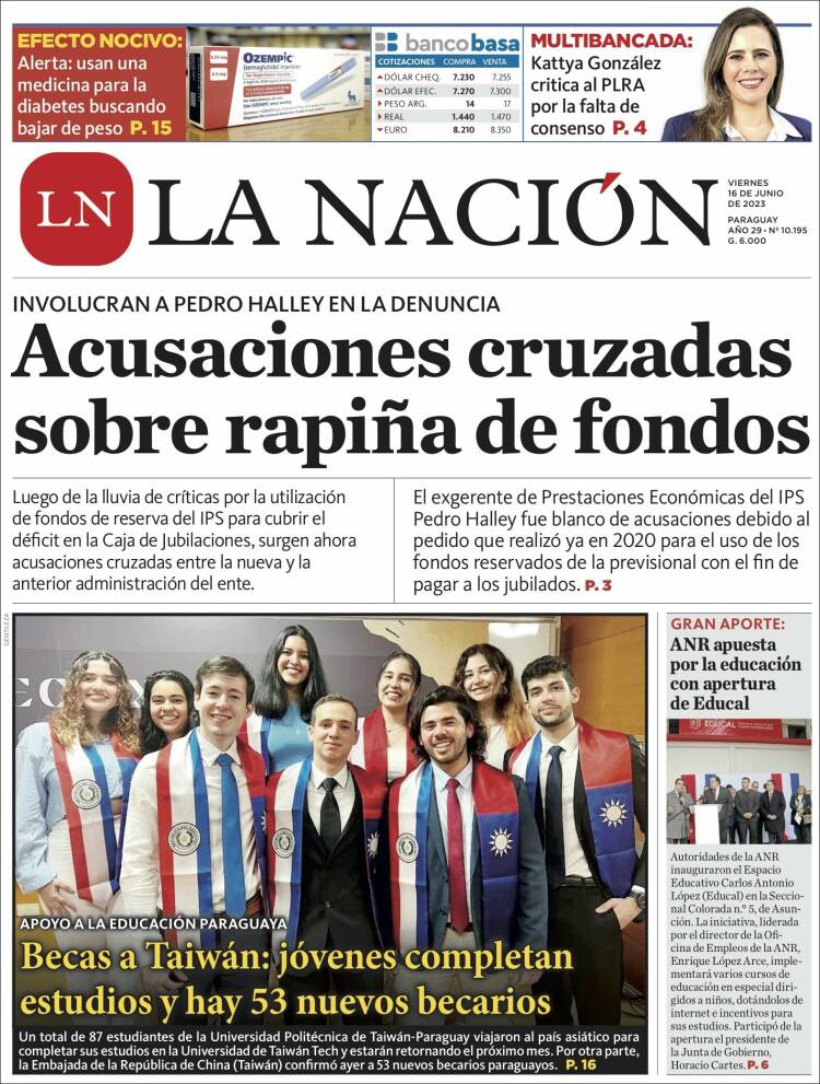 Portada de La Nación (Paraguay)