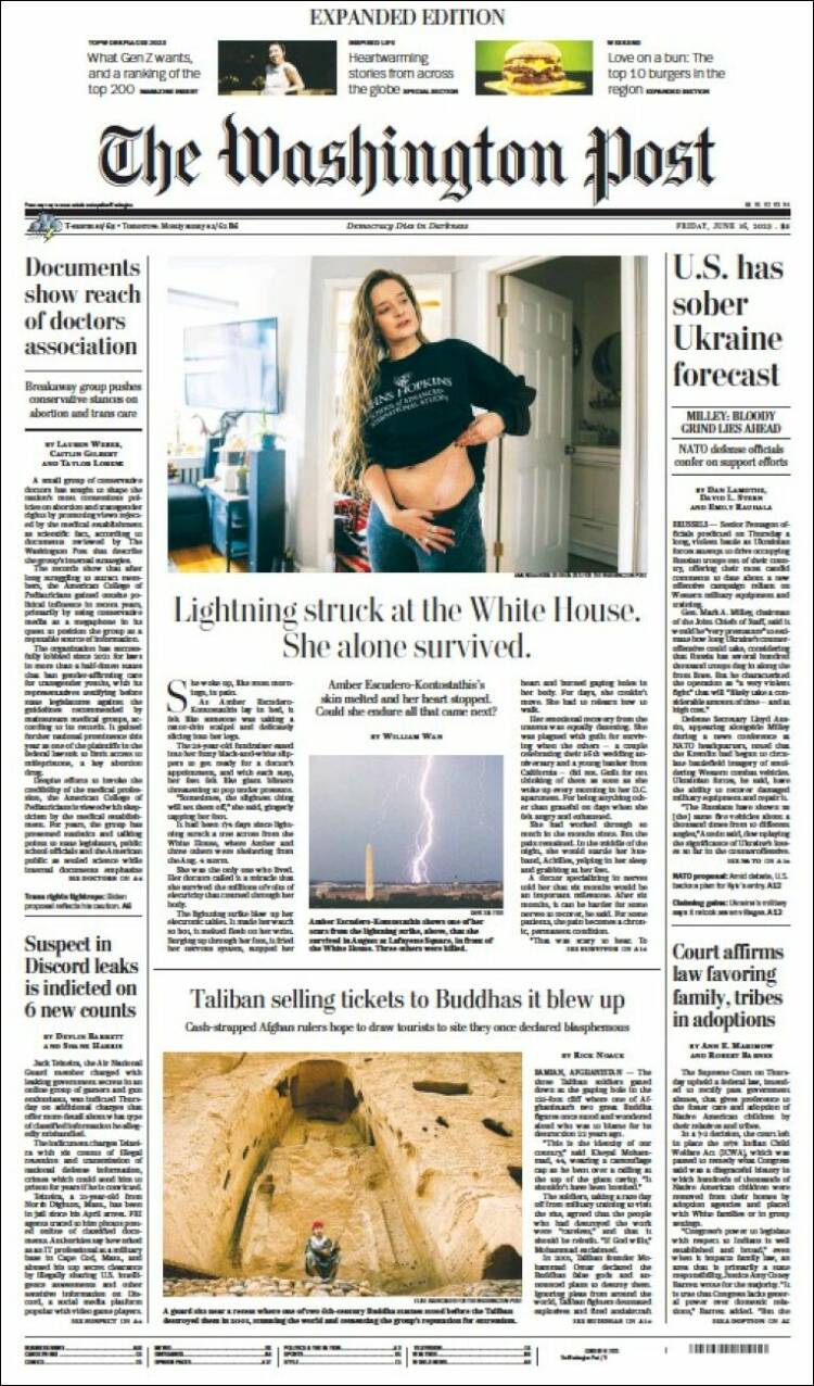 Portada de The Washington Post (USA)