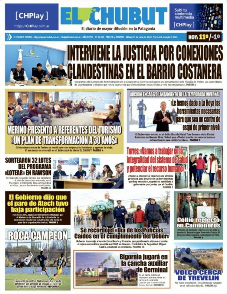 Portada de El Chubut (Argentina)