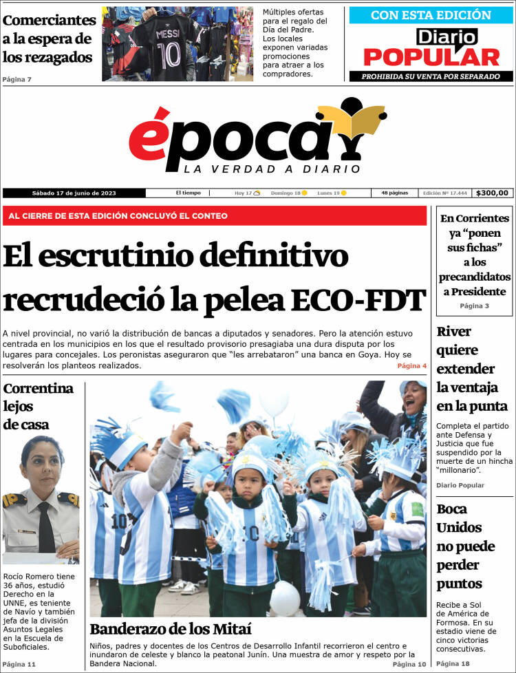 Portada de Diario Época (Argentina)