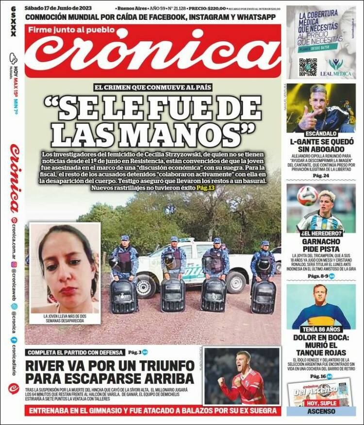 Portada de Diario El Libertador (Argentina)