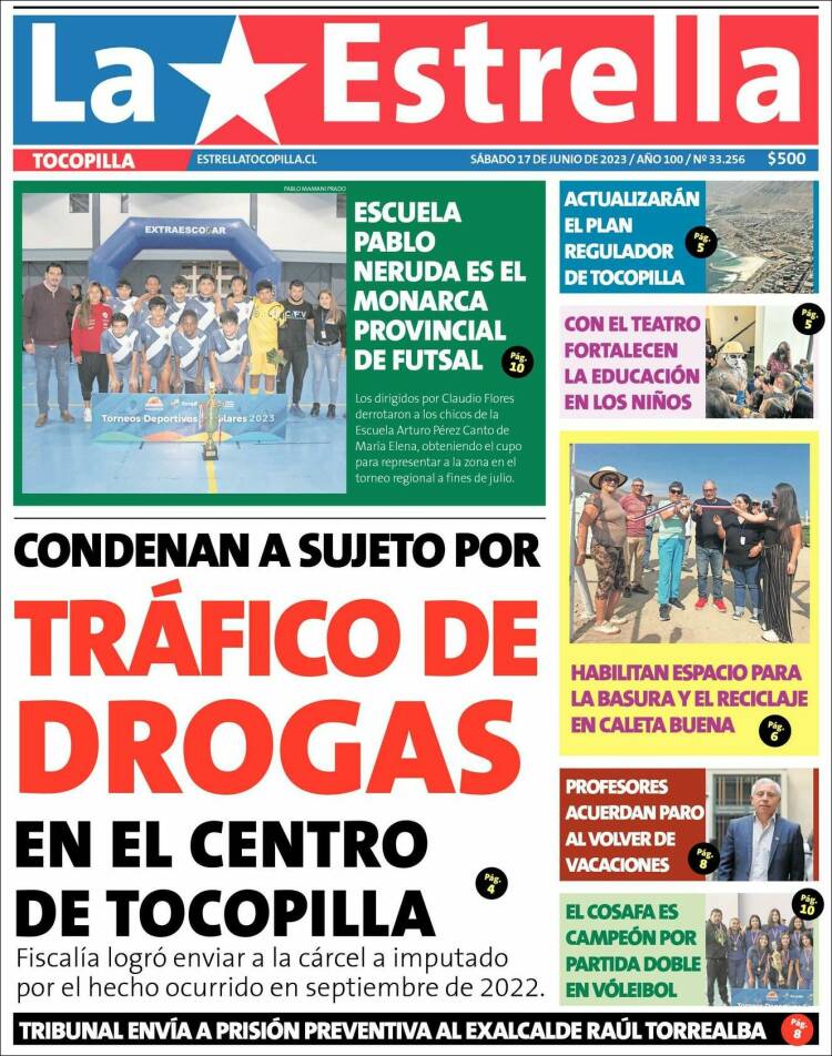 Portada de La Estrella de Tocopilla (Chile)