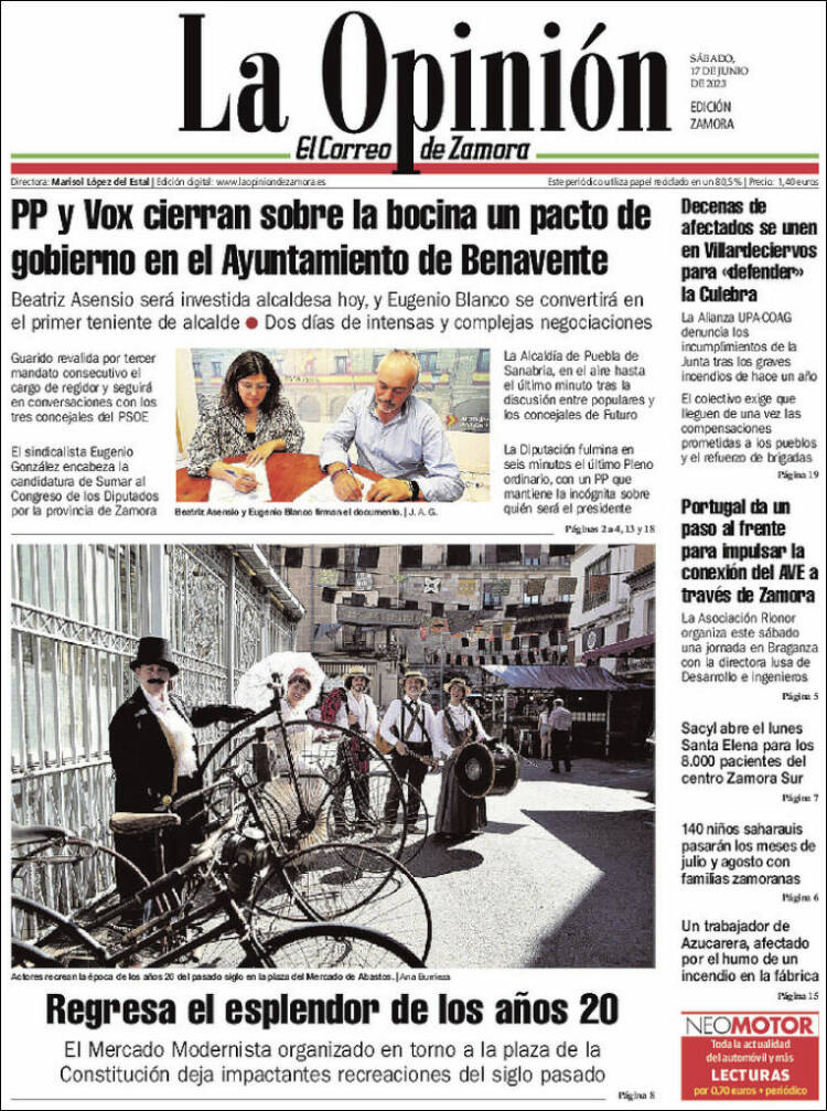 Portada de La Opinión - El Correo de Zamora (España)
