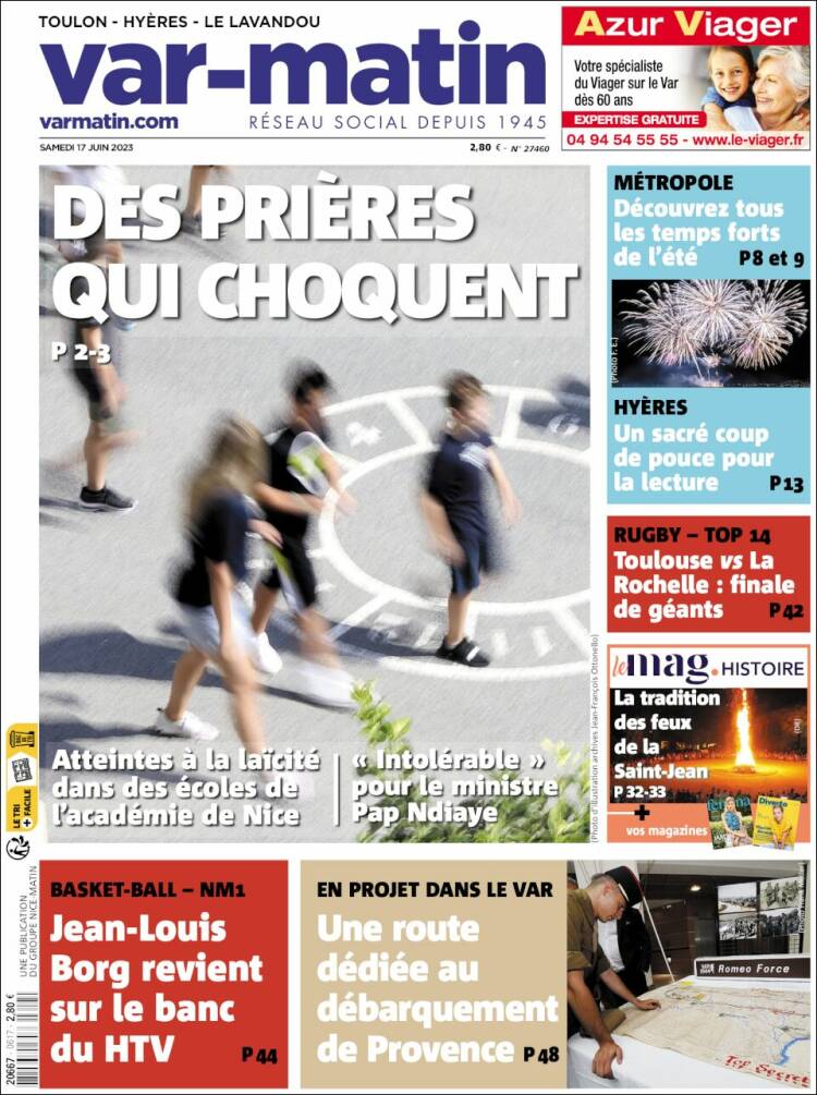 Portada de Var-Matin (Francia)