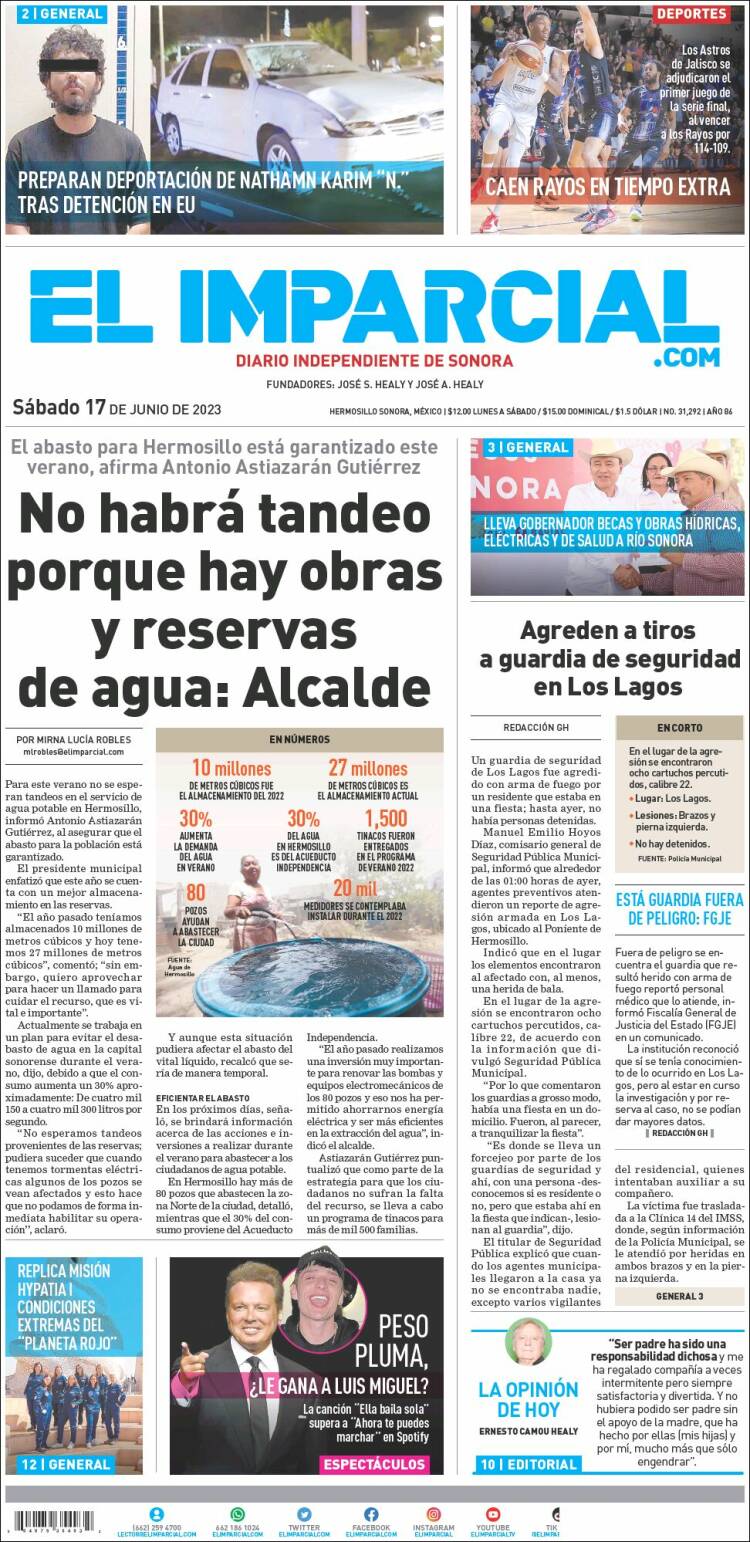 Portada de El Imparcial (México)