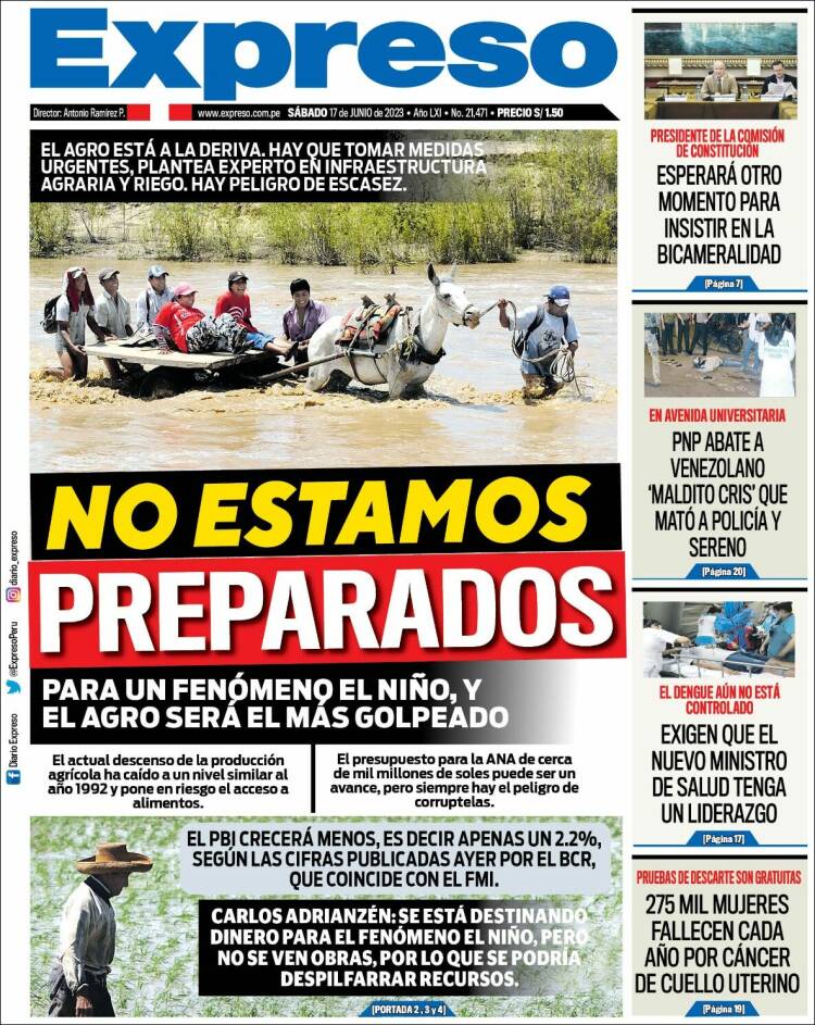 Portada de Expreso (Perú)