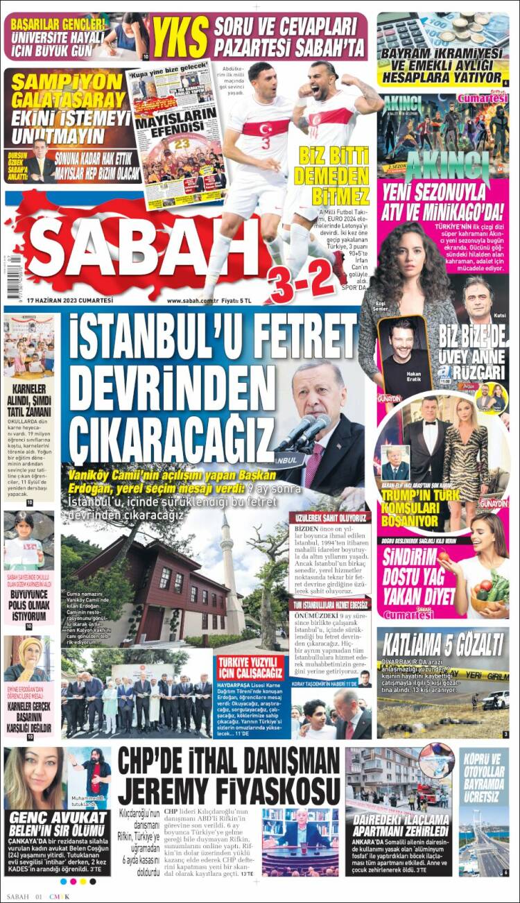 Portada de Sabah (Turqu&iacute;a)