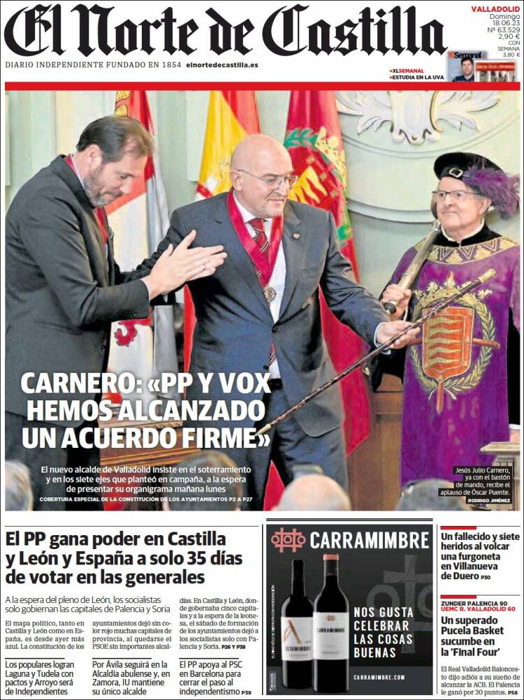 Portada de Norte de Castilla - Valladolid (España)