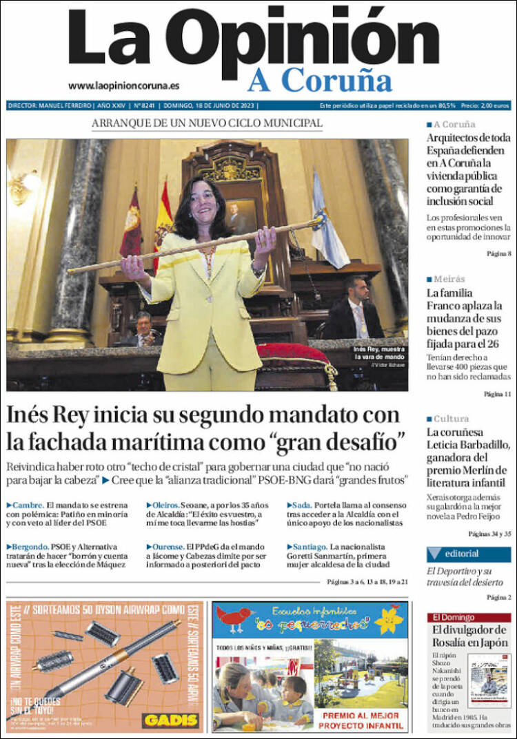 Portada de La Opinión de A Coruña (España)