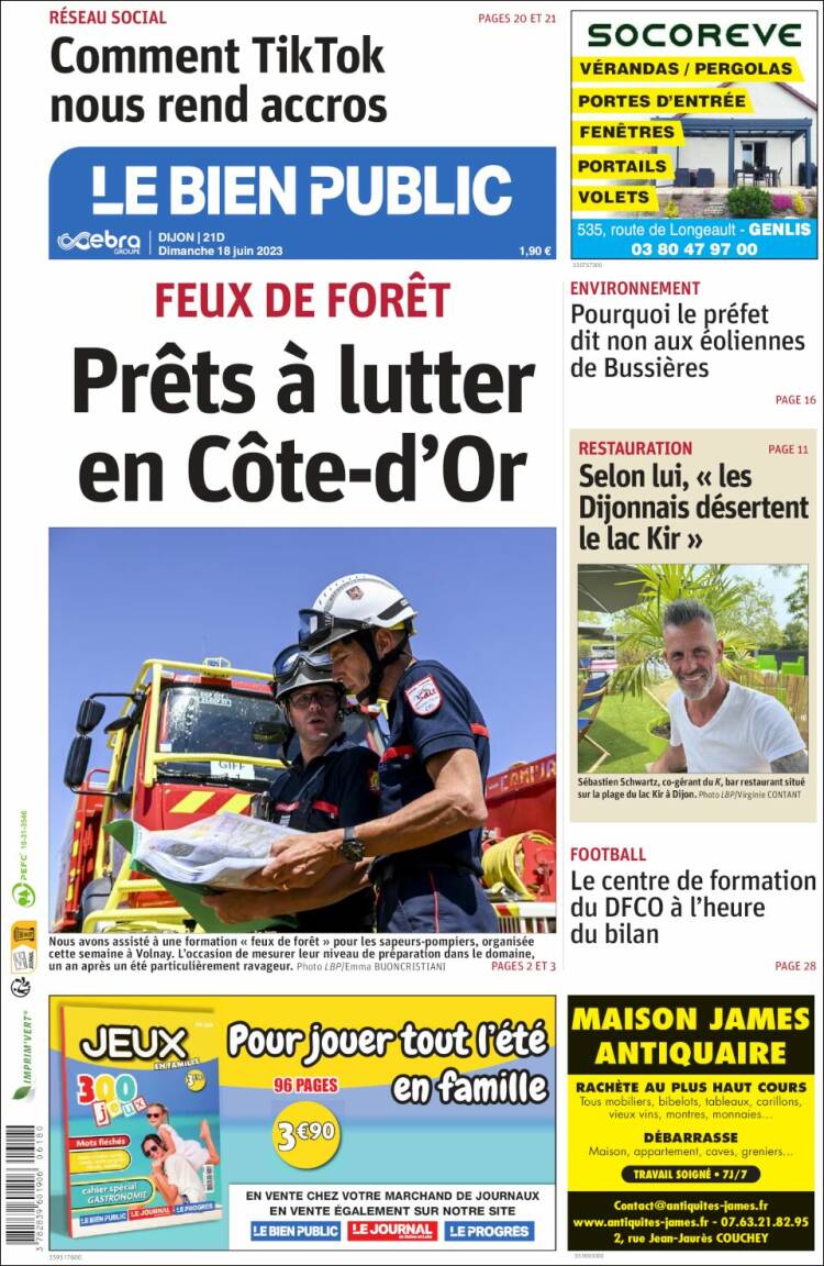 Portada de Le Bien Public (Francia)