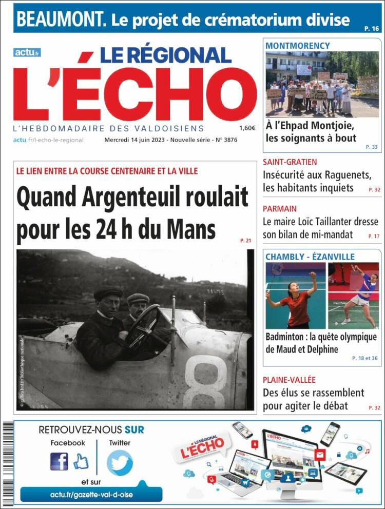 Portada de L'Echo de la Haute-Vienne (Francia)