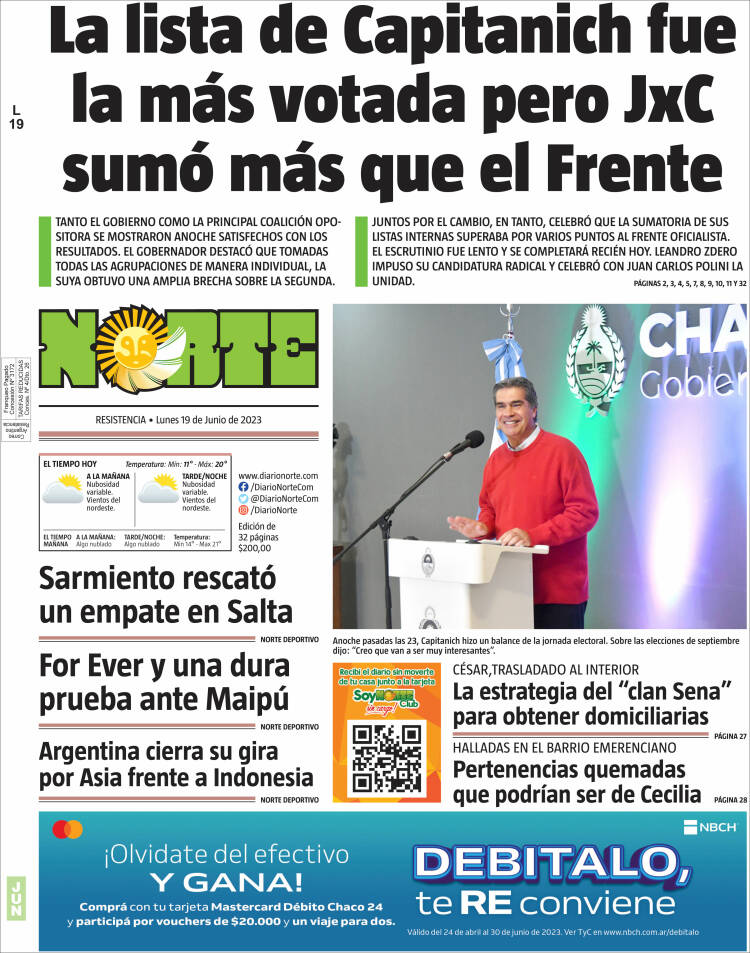 Portada de Diario Norte (Argentina)