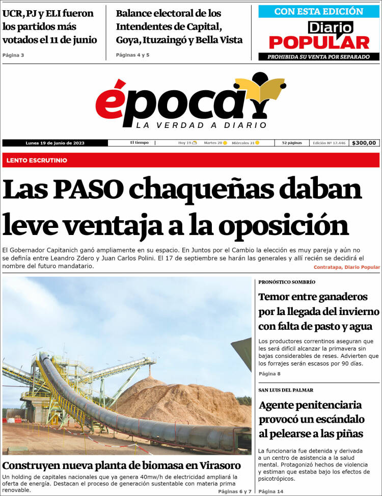 Portada de Diario Época (Argentina)