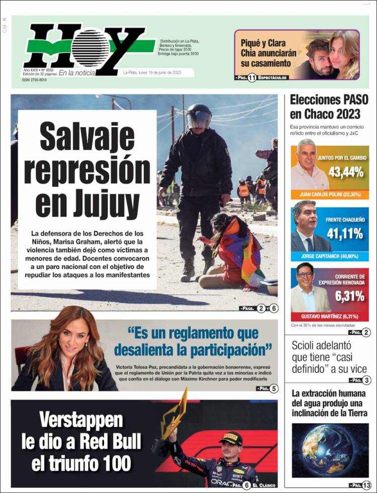 Portada de Diario Hoy (Argentina)