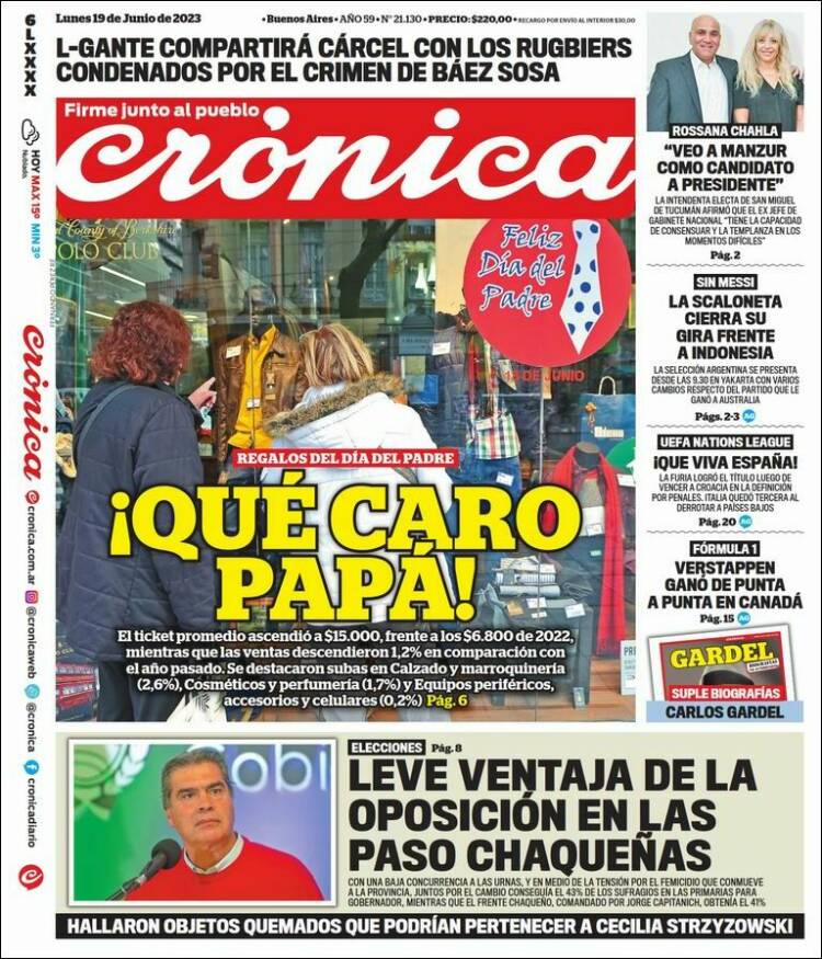 Portada de Diario El Libertador (Argentina)