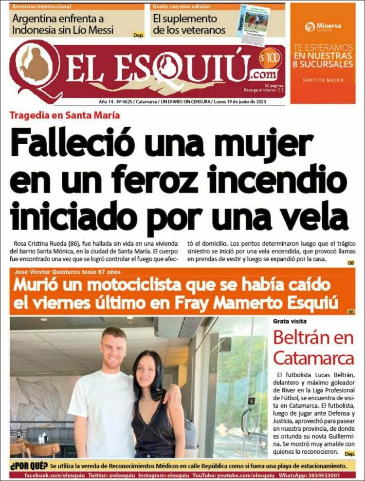 Portada de El Esquiu (Argentina)