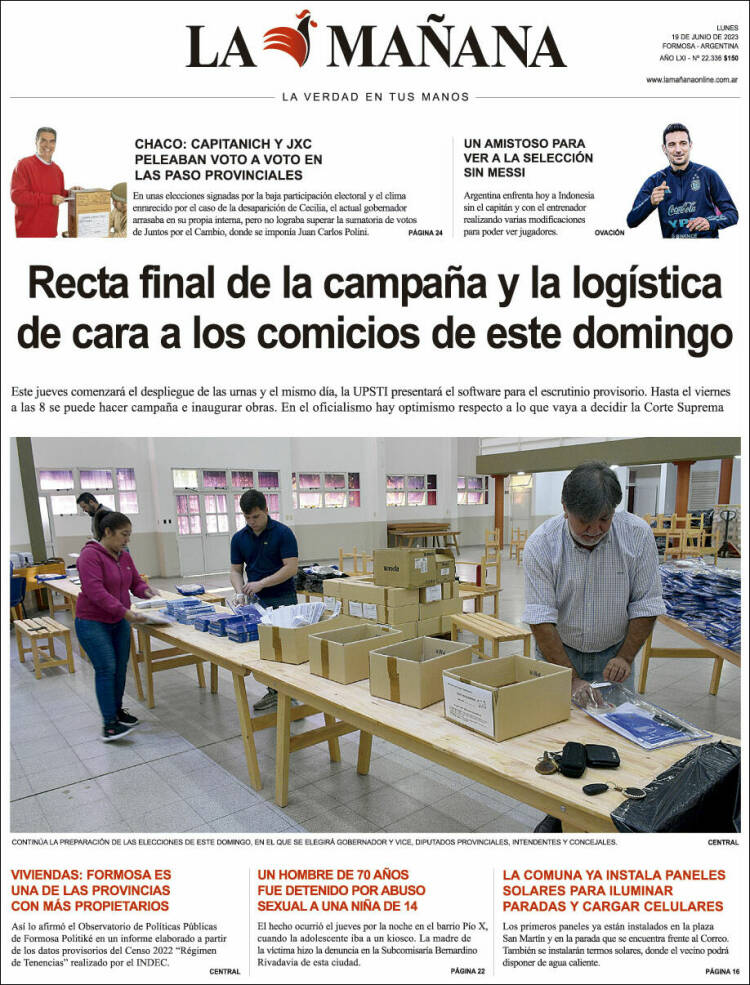 Portada de Diario La Mañana (Argentina)