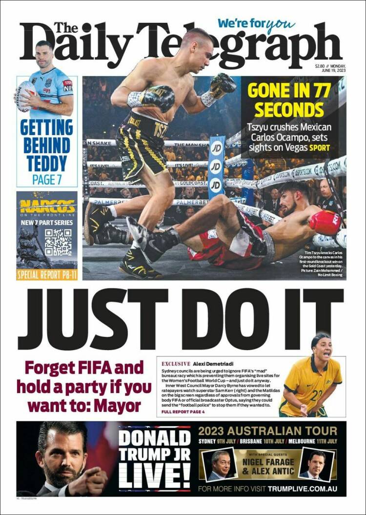 Portada de The Daily Telegraph (Australia)