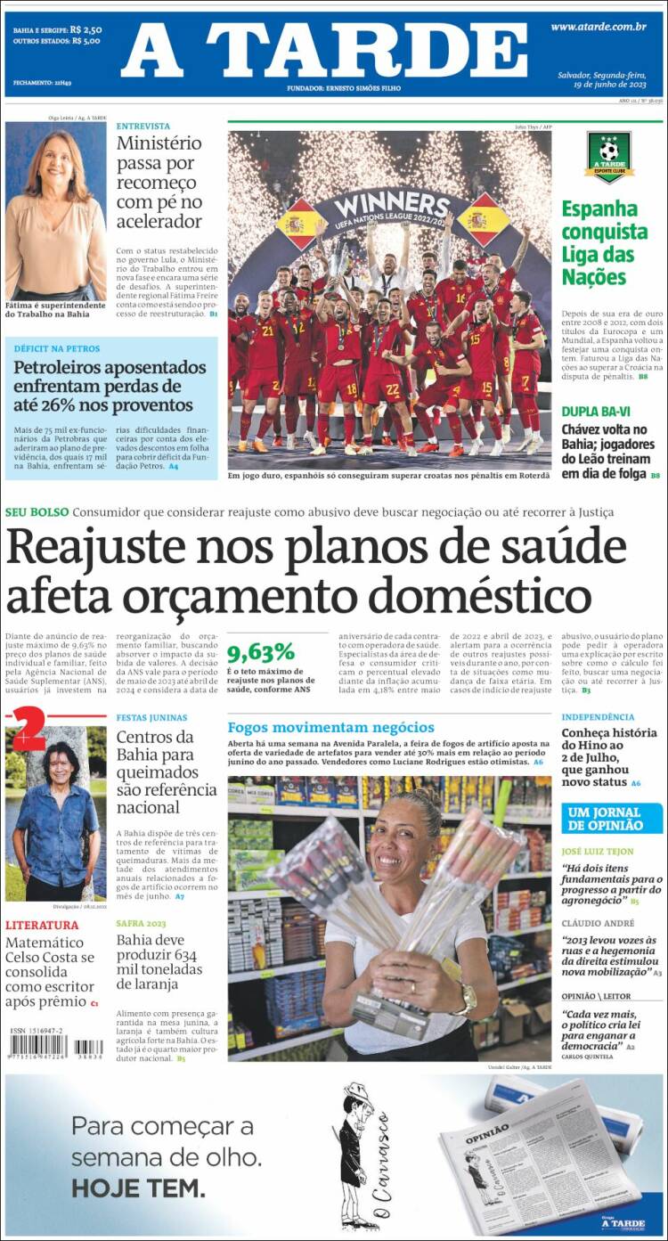 Portada de Diário A Tarde (Brasil)