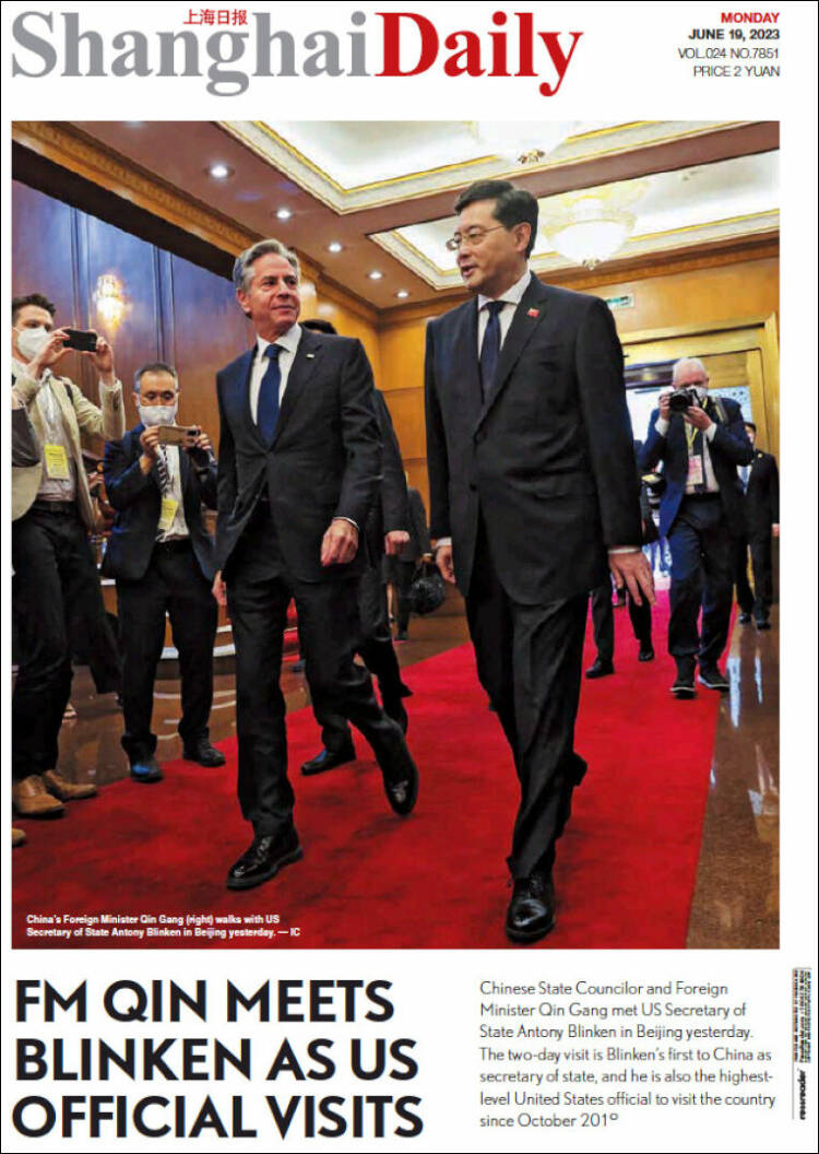 Portada de Shanghai Daily (China)