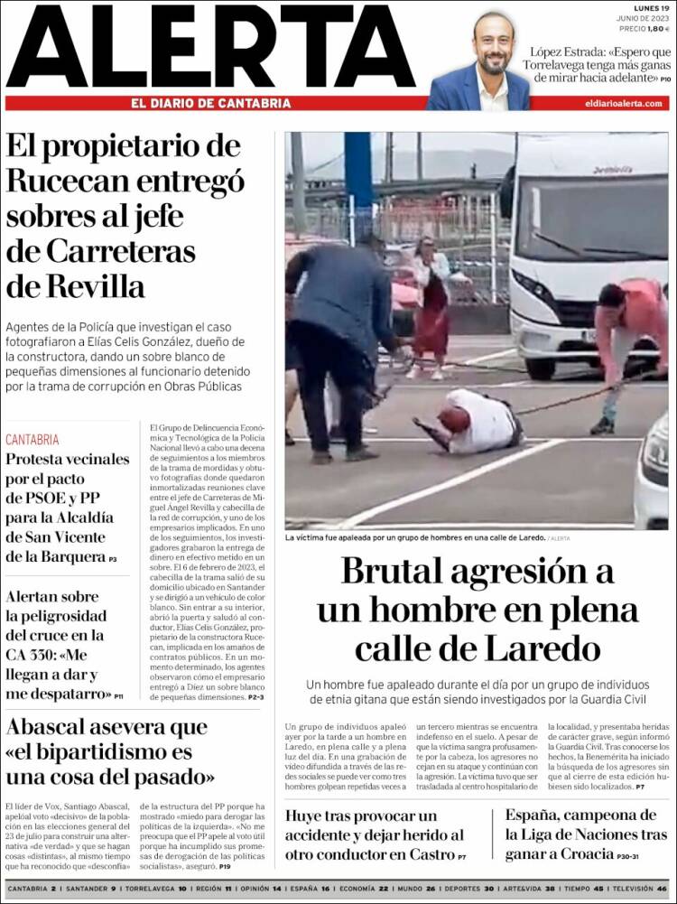 Portada de Alerta - El Diario de Cantabria (España)