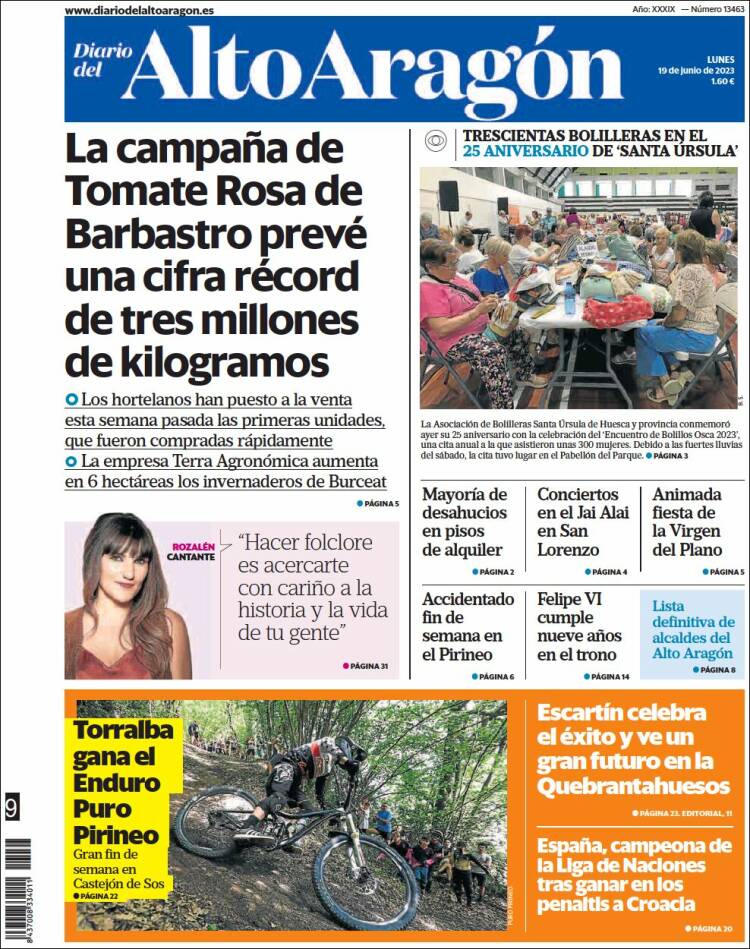 Portada de Diario del AltoAragón (España)