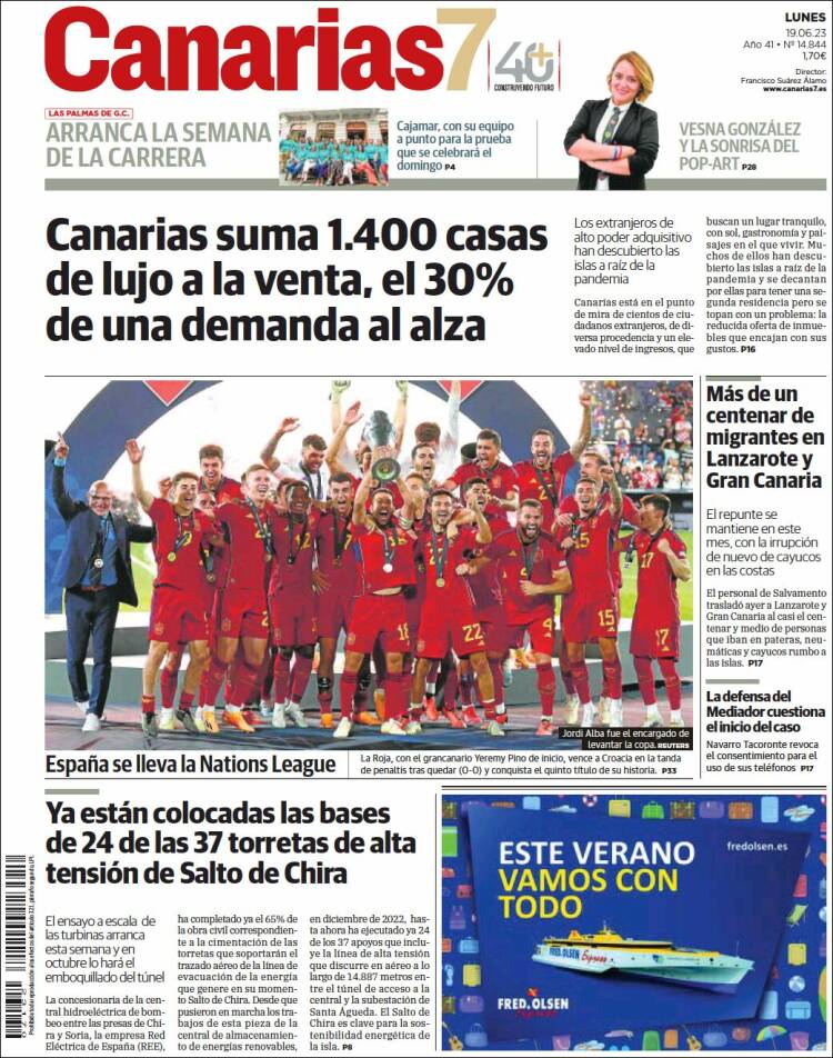 Portada de Canarias 7 (España)