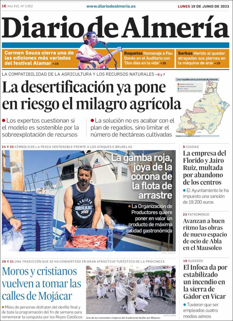 Portada de Diario de Almería (España)