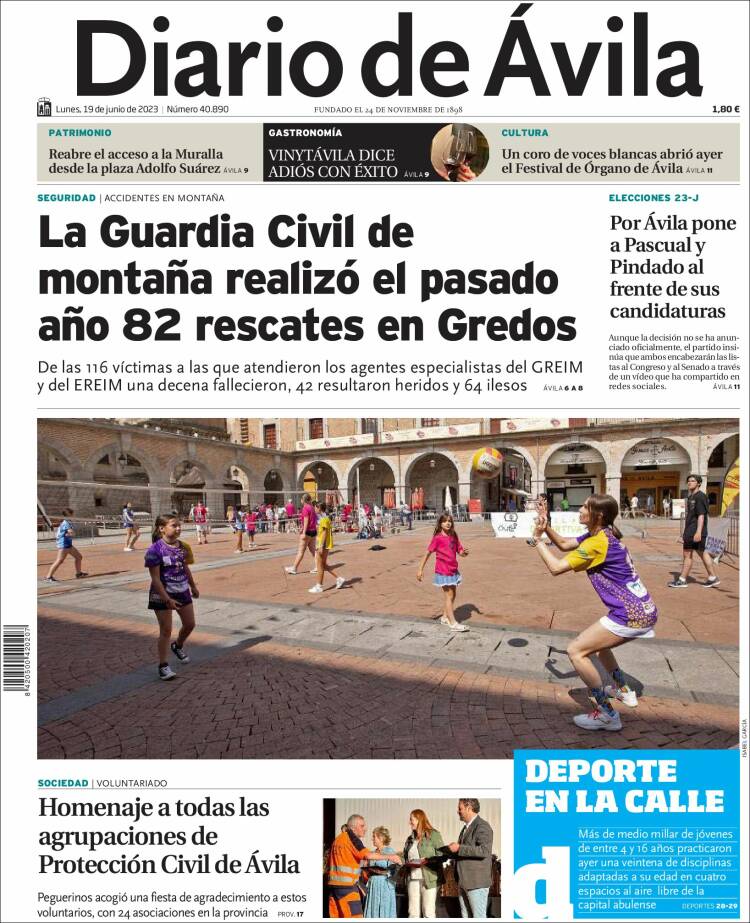 Portada de Diario de Ávila (España)