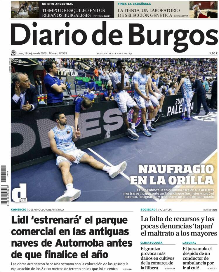 Portada de Diario de Burgos (España)