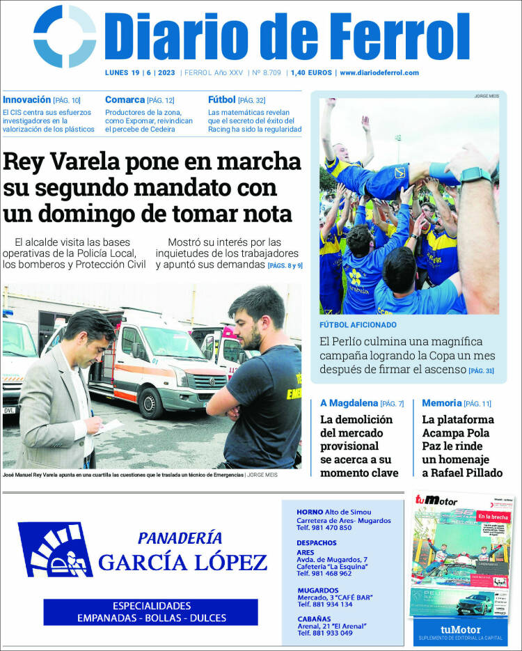 Portada de Diario de Ferrol (España)