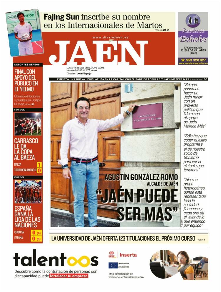 Portada de Diario Jaén (España)