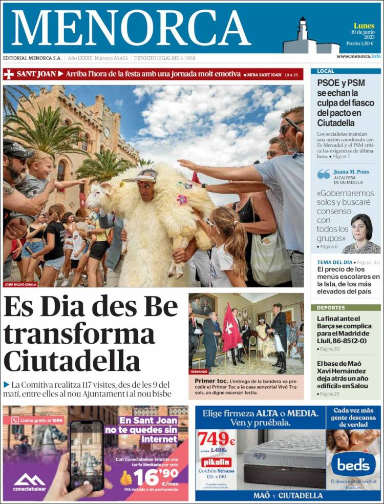 Portada de Menorca - Diario Insular (España)