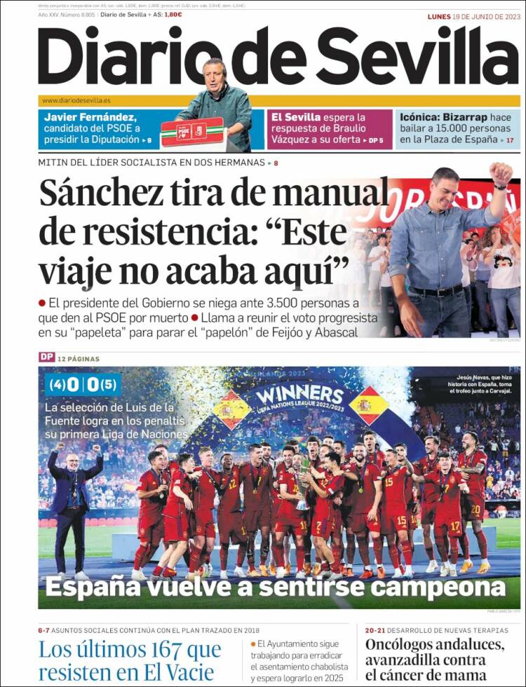 Portada de Diario de Sevilla (España)